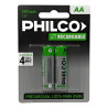 Pila AA PHILCO recargable 1.2v 2000mah blister 2 unidades