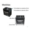 Cocina BRAM-METAL DELUXE Multigas 54cm 2 hornallas placa vidrio negra