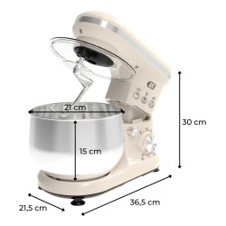 Batidora planetaria LUSQTOFF LQ-1000C 1000w 5 Litros bowl acero inoxidable crema