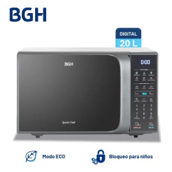 Microondas digital BGH Quick Chef Eco 20 Litros PNH049509-B120DS20I Silver