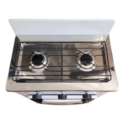 Cocina BRAM-METAL a gas 53cm 2 hornallas blanca
