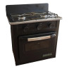 BRAM-METAL COCINA 2 HORANLLAS 53CM A GAS C/HORNO VISOR NEGRA -PLACA ACERO INXIDABLE