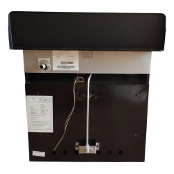 BRAM-METAL COCINA 2 HORANLLAS 53CM A GAS C/HORNO VISOR NEGRA -PLACA ACERO INXIDABLE