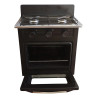 BRAM-METAL COCINA 2 HORANLLAS 53CM A GAS C/HORNO VISOR NEGRA -PLACA ACERO INXIDABLE