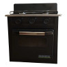 BRAM-METAL COCINA 2 HORANLLAS 53CM A GAS C/HORNO VISOR NEGRA -PLACA ACERO INXIDABLE