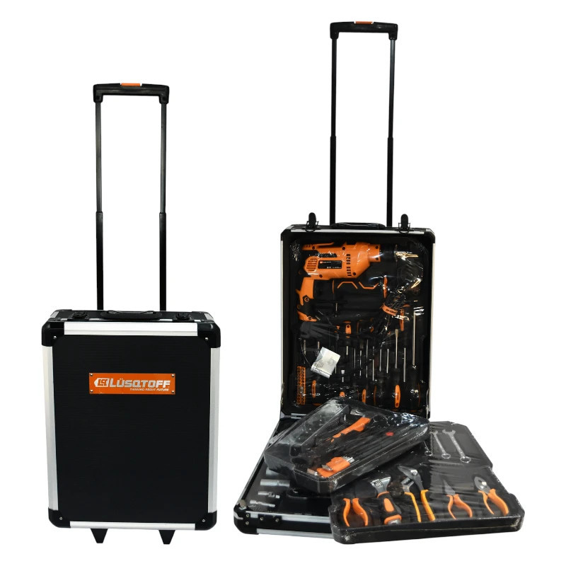 Set herramientas portatil LUSQTOFF maletin 107 piezas + taladro LQCT107-8K