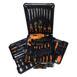 Set herramientas portatil LUSQTOFF maletin 107 piezas + taladro LQCT107-8K