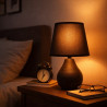 Velador de mesa 180° ILUMINACIÓN CUZCO para 1 luz E27 cerámica negro