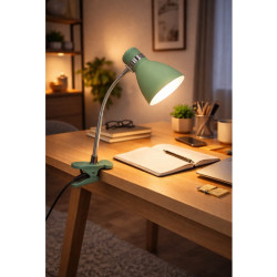 Lámpara de Escritorio CANDIL PIPO tipo pinza flexible para 1 luz E27 verde
