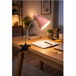 Lámpara de Escritorio CANDIL PIPO tipo pinza flexible para 1 luz E27 rosa