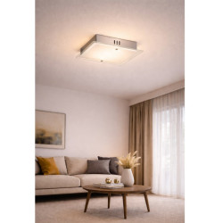 Plafón SAN LORENZO IBÉRICA cuadrado para 2 luces E27 blanco