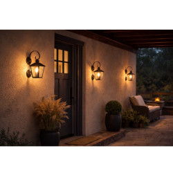 Farol SAN JUSTO TRAPEZOIDAL de pared para 1 luz E27 con mensula colonial negro