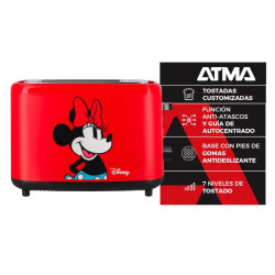 Tostadora ATMA TOAT39DN Minnie Mouse 2 panes 880W roja
