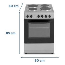 Cocina PHILCO 94PHCH050P Electrica 50cm 4 hornallas Plata