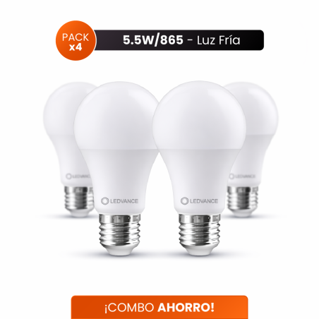 COMBO AHORRO LEDVANCE 4 lámparas led 5.5W luz fría