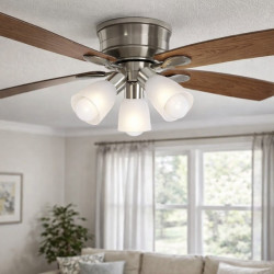 Aplique de ventilador SAN JUSTO BELEN para 3 luces E27 acero