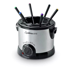 Freidora electrica y Fondue ULTRACOMB FR-8300 1.5 litros 1200W plata y negro
