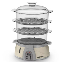 Vaporera digital YELMO VP-5601 850W 3 recipientes gris OUTLET