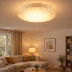 Plafón SAN LORENZO IBÉRICA redondo para 2 luces E27 blanco