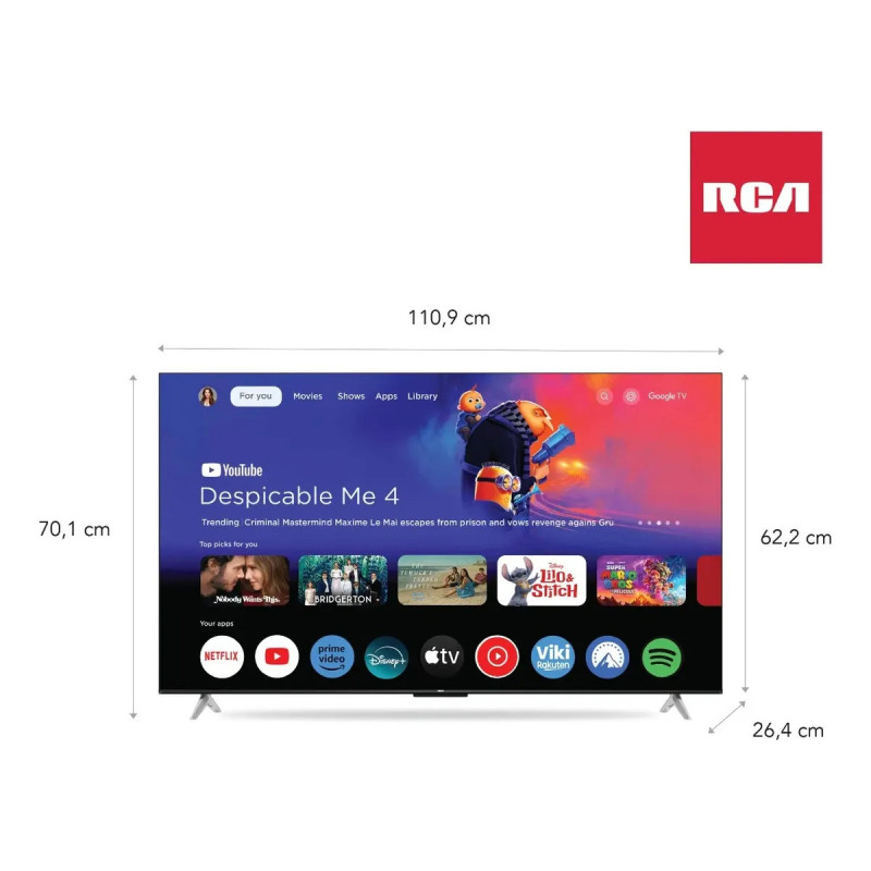 Smart TV LED RCA C50GL100-F 50'' Google tv 4K HD