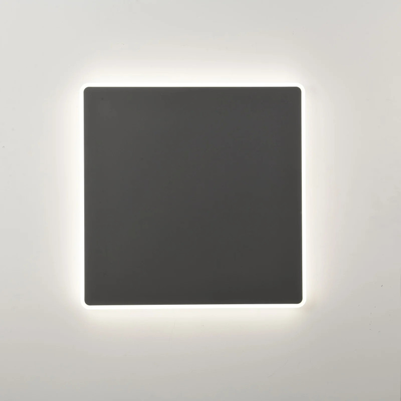 Aplique BAEL ATLAS 600 cuadrado 25W 2000lm IP65 3000K luz cálida negro