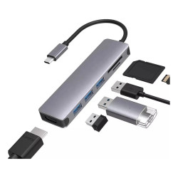 Hub USB-C 4k NETMAK 6 EN UNO 5Gbps NM-6EN1