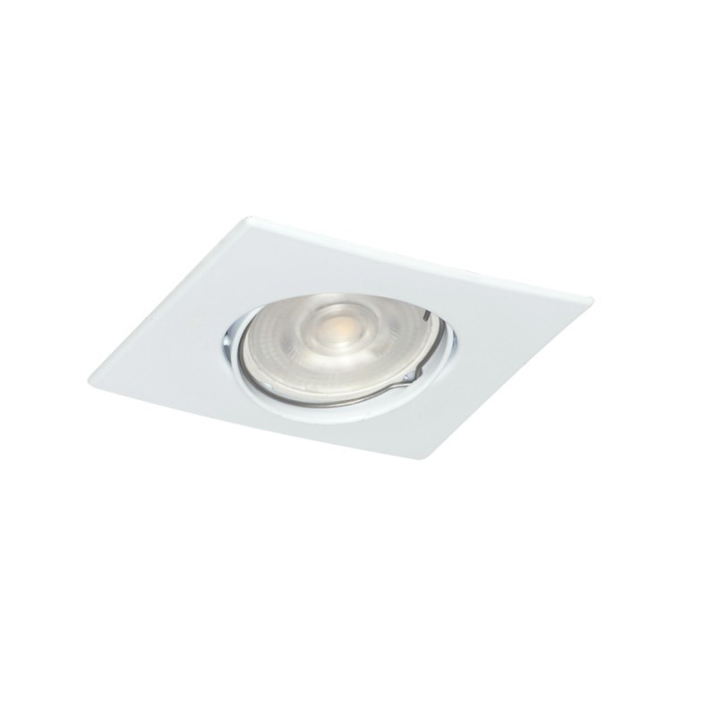 Spot SAN JUSTO cuadrado para 1 luz GU10 dicro móvil blanco