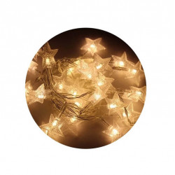 Luces navideñas estrellas labrada blanco calido 4m