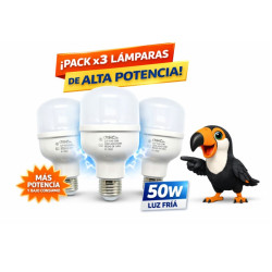 Pack de 3 lámparas de alta potencia TBCin E40 50W luz fría