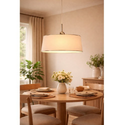 Colgante MARKAS AKEMI para 1 luz E27 pantalla lino