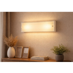Aplique SAN LORENZO IBÉRICA inclinado rectangular para 2 luces E27 blanco