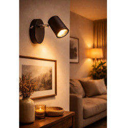 Aplique MARKAS HAFDIS para 1 luz GU10 negro cromo