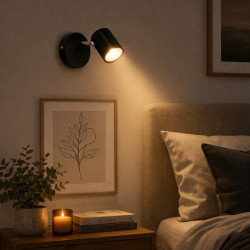 Aplique MARKAS HAFDIS para 1 luz GU10 negro cromo