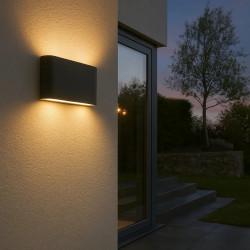 Aplique led BAEL LINO bidireccional 12W IP54 3000K luz cálida negro