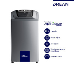 Lavarropas automático DREAN CONCEPT NEO FUZZY carga superior 6,5kg 800RPM gris