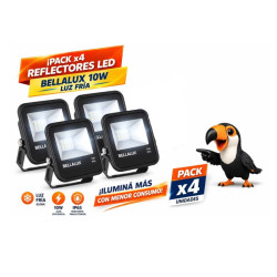 Pack de 4 reflectores led BELLALUX 10W luz fría