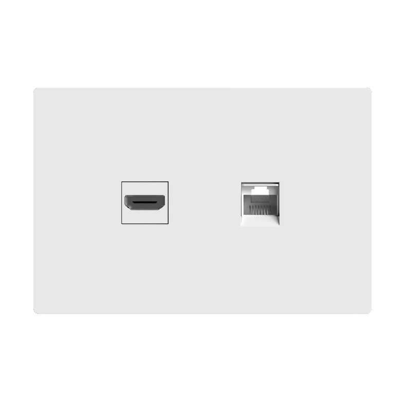 Llave MILAN 1 HDMI + 1 RJ45 CAT5 blanco