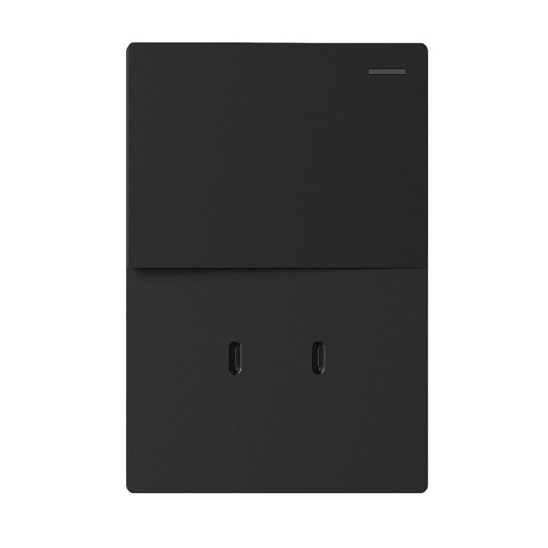 Llave MILAN 1 punto 10A + 2 USB-C 30w 250vca negro