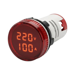 Voltimetro-Amperímetro Digital CNC 22 Rojo Rango AC50-500v / 0-100A