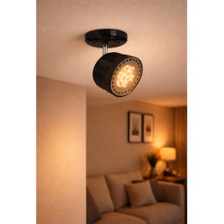 Spot SAN LORENZO para 1 luz GU10 AR111 con base redonda negro