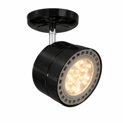Spot SAN LORENZO para 1 luz GU10 AR111 con base redonda negro