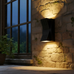Aplique led BAEL NECO bidireccional 6W IP54 3000K luz cálida negro