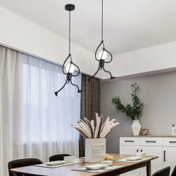 Colgante 180° ILUMINACIÓN LITTLE MAN para 1 luz E27 negro