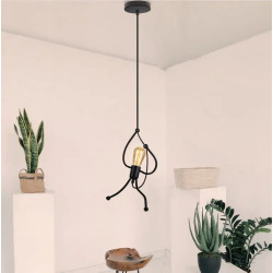 Colgante 180° ILUMINACIÓN LITTLE MAN para 1 luz E27 negro