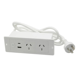 PROLONGADOR TBC BLANCO 2 TOMAS Y 2 USB C+A CON CABLE 1,5MTS Y SOPORTE