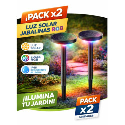 Pack x2 Jabalina led solar BAEL NIMBUS IP65 RGB