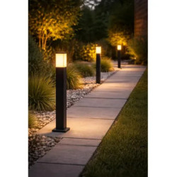 Farol F.W. cuadrada para 1 luz E27 100cm negro