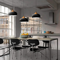 Colgante 180° ILUMINACIÓN GOURMET para 1 luz E27 36cm negro