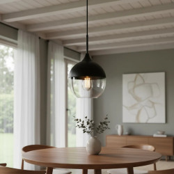 Colgante 180° ILUMINACIÓN MITTE para 1 luz E27 negro