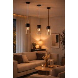 Colgante 180° ILUMINACIÓN GUIRON para 1 luz E27 negro